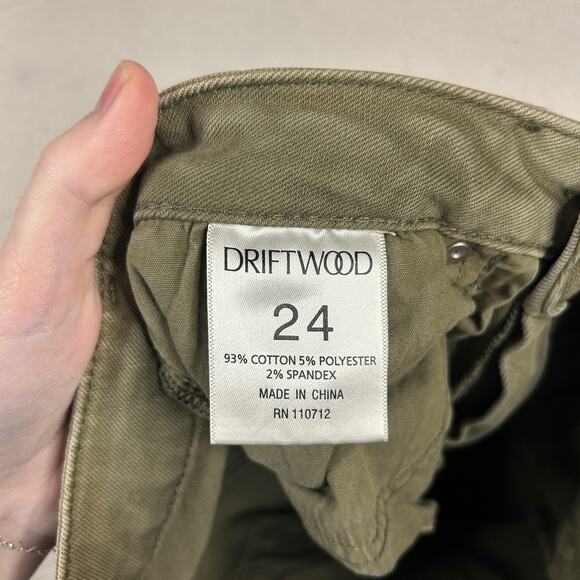 Driftwood Jackie Jean Size 24 Skinny Ankle Crop Button Detail Boho Morocco Olive - Picture 8 of 10